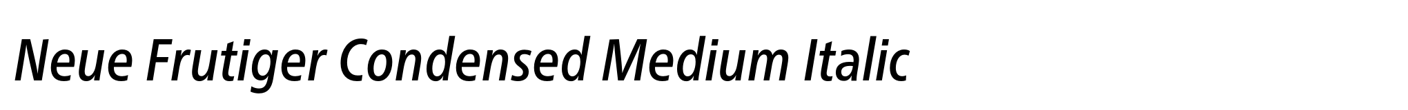 Neue Frutiger Condensed Medium Italic image